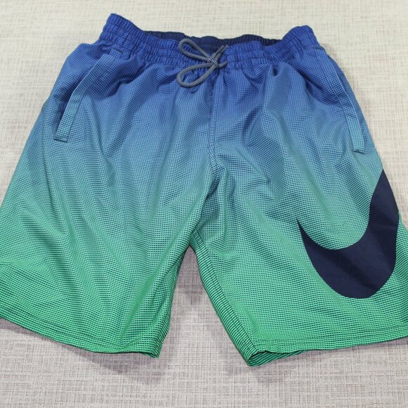 Nike Green and Blue Swim Trunks with Swoosh - LIKE NEW